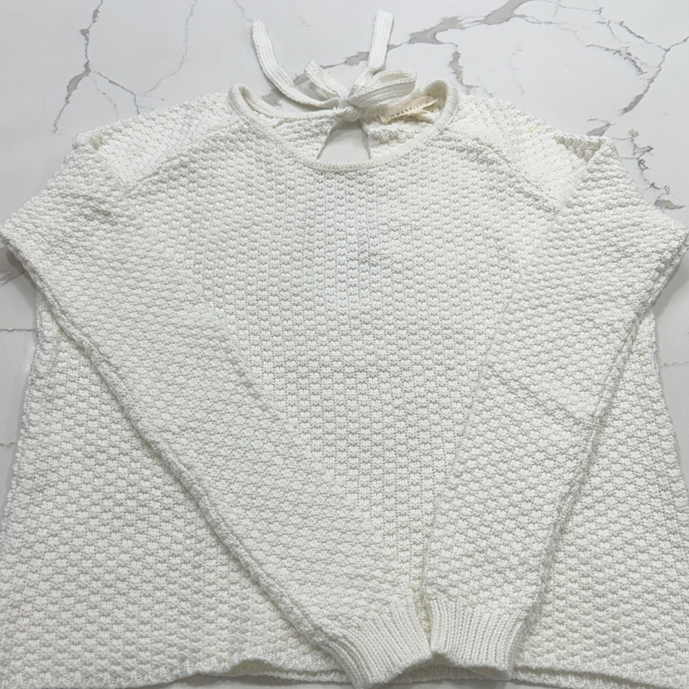 Lovestitch Cream Textured Knit Sweater